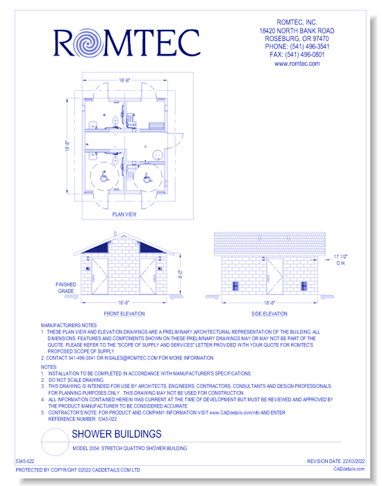Model 2054: Stretch Quattro Shower Building