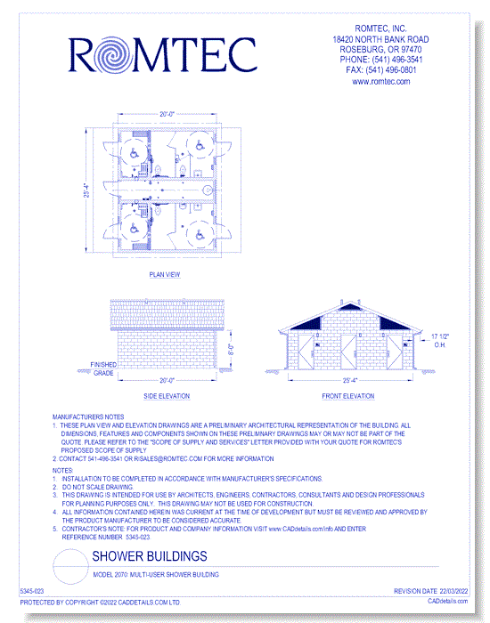 Model 2070: Multi-User Shower Building