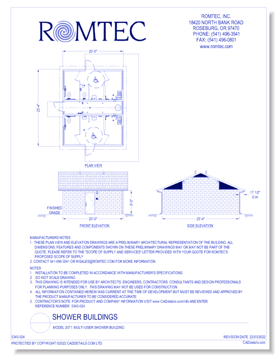 Model 2071: Multi-User Shower Building