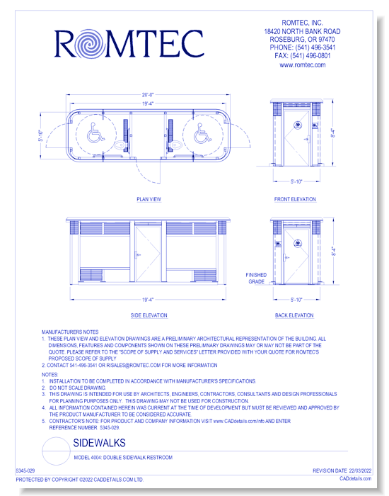 Model 4004: Double Sidewalk Restroom
