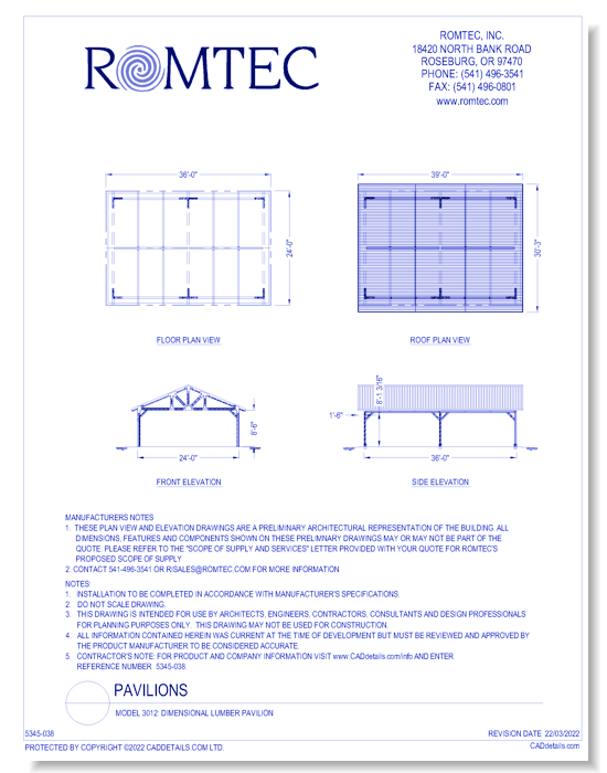 Model 3012: Dimensional Lumber Pavilion