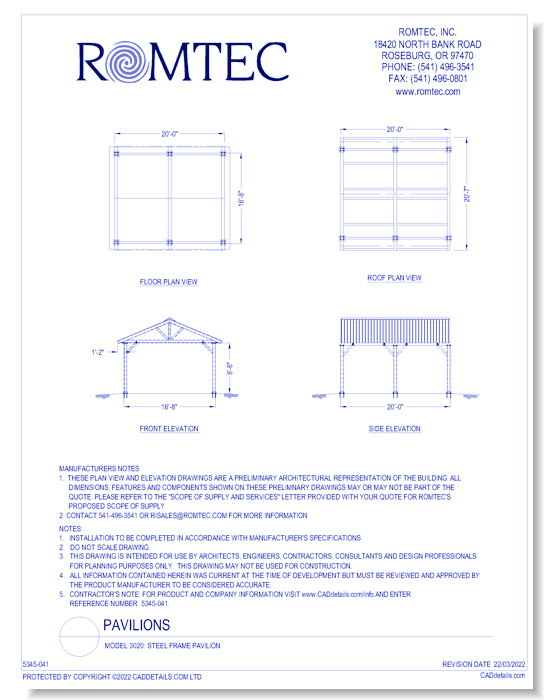 Model 3020: Steel Frame Pavilion