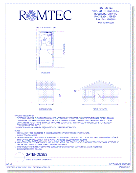 Model 2704: Large Gatehouse