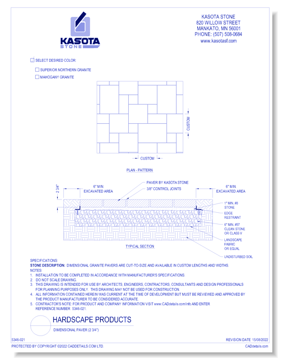 Dimensional Paver (2 3/4'')