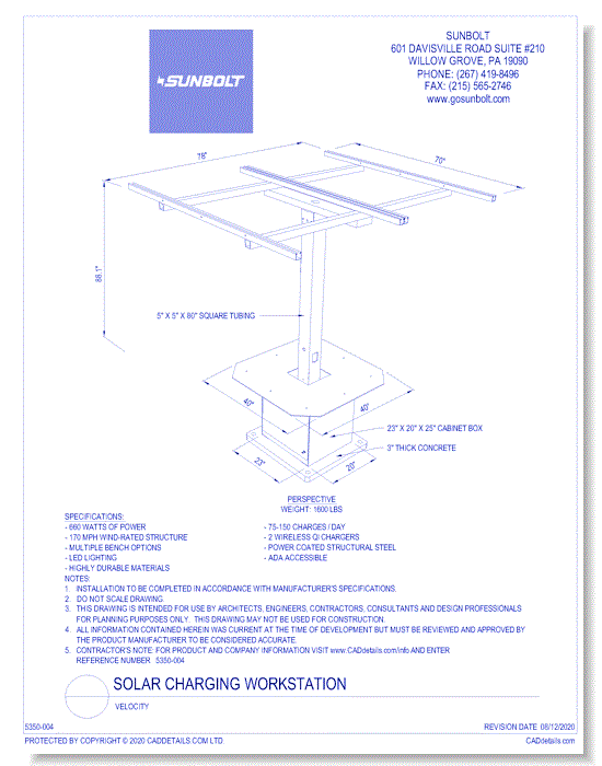 Velocity Solar Charging Workstation