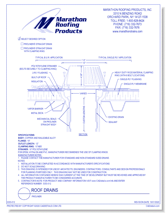 Roof Drains: Proliner