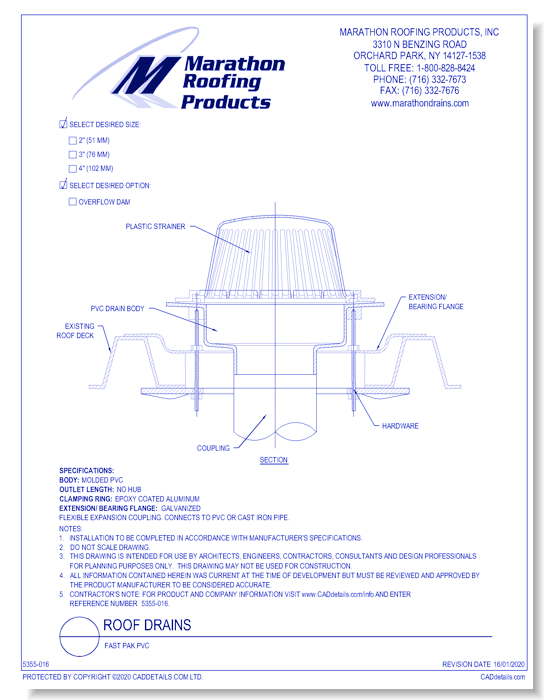 Roof Drains: Fast Pak PVC