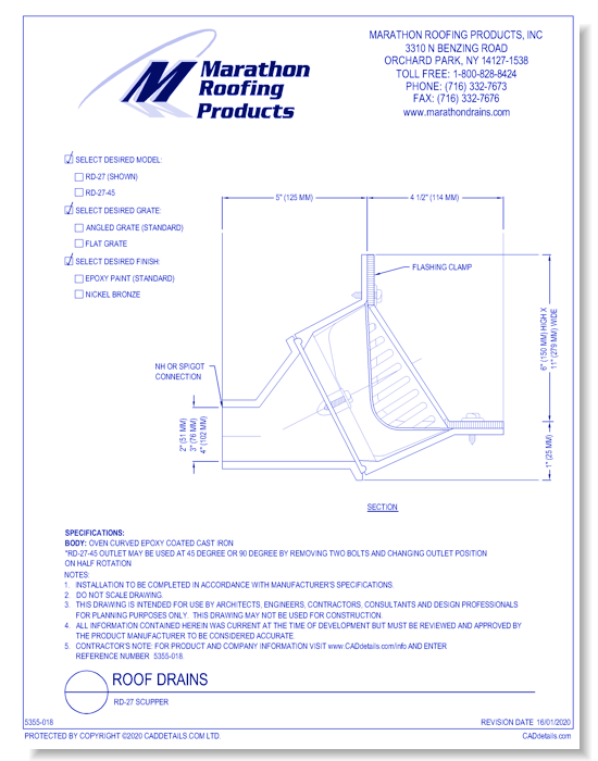 Roof Drains: RD-27 Scupper