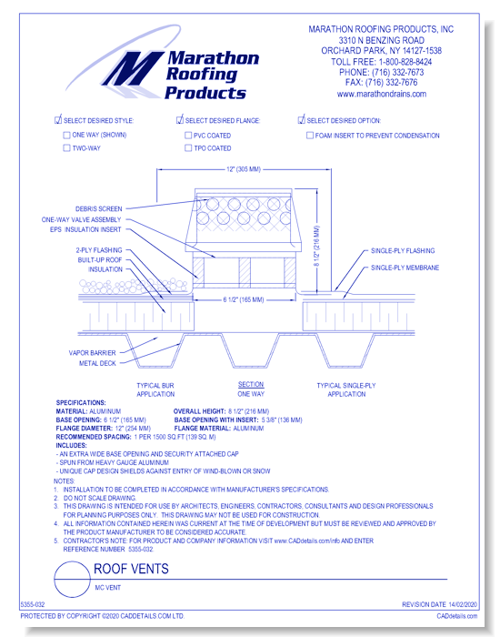 Roof Vents: MC Vent