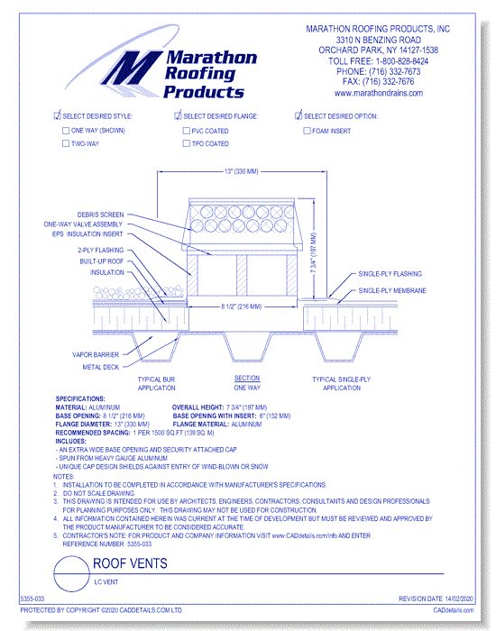 Roof Vents: LC Vent