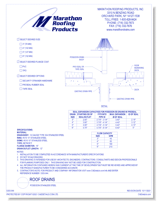 Roof Drains: Poseidon Stainless Steel