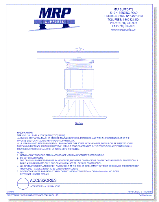 Accessories: Aluminum Joist