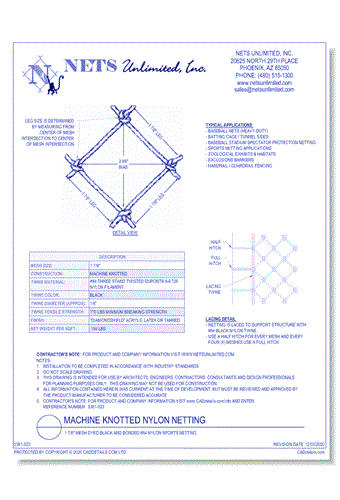 Machine Knotted Baseball Nylon Netting (84)
