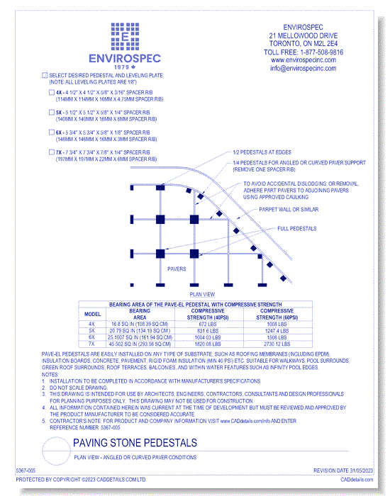 Plan View - Angled Or Curved Paver Conditions