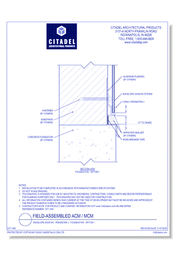 Envelope 2000® RV - Perimeter J - Foundation - Option 1