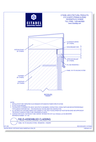 Panel 15® 1PC Molding System - Perimeter J - Parapet