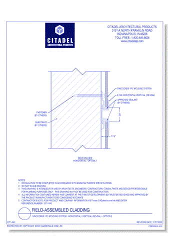 SinoCore® 1PC Molding System - Horizontal / Vertical (Reveal) - Option 2