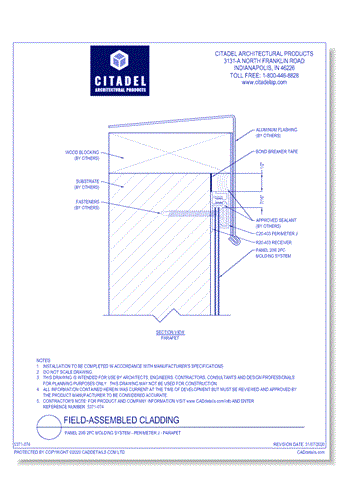 Panel 20® 2PC Molding System - Perimeter J - Parapet