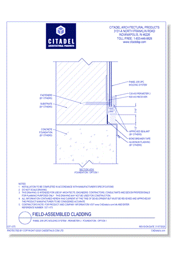Panel 20® 2PC Molding System - Perimeter J - Foundation - Option 1