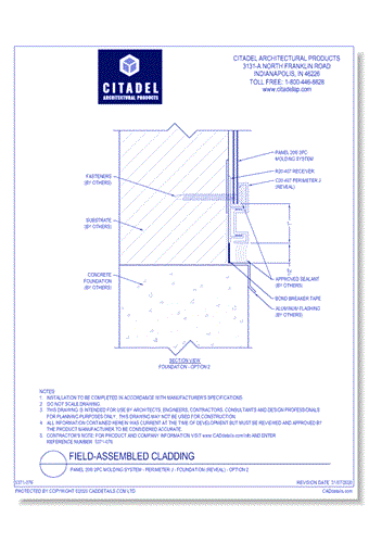 Panel 20® 2PC Molding System - Perimeter J - Foundation (Reveal) - Option 2