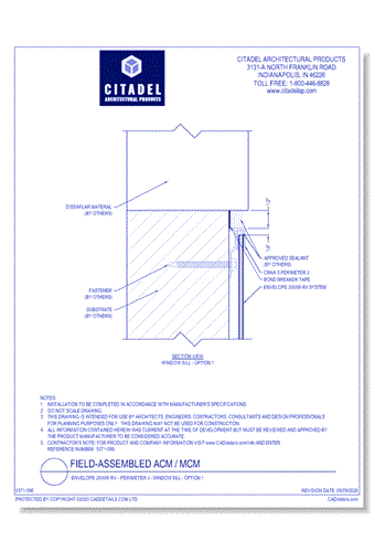 Envelope 2000® RV - Perimeter J - Window Sill - Option 1