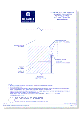 Envelope 2000® RV - Perimeter J (Reveal) - Window Sill - Option 2