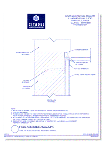 Panel 15® 1PC Molding System - Perimeter J - Window Sill