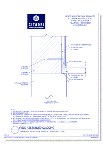 SinoCore® 1PC Molding System - Perimeter J - Window Head - Option 1