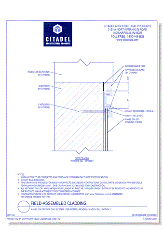 Panel 20® 2PC Molding System - Perimeter J (Reveal) - Window Sill - Option 2