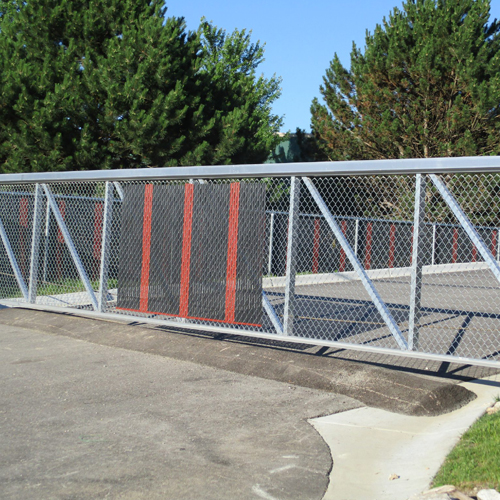 CAD Drawings BIM Models Pro Access Systems Twin Track – For Single Gate Openings Between 31 And 40 Feet Or Bi Parting Gates Up To 80 Feet