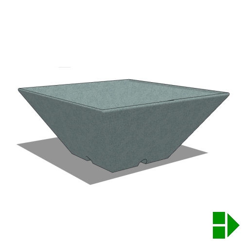 RidgeLine Fire Bowls: Square - 22" D x 10" H