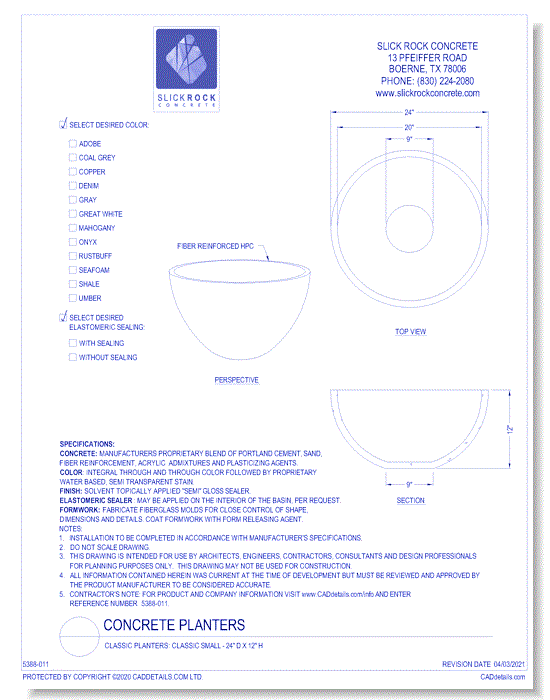 Classic Planters: Classic Small - 24" D x 12" H