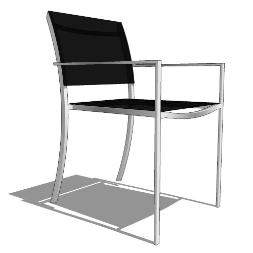 Core Stacking Stainless Steel Half Back Sling Arm Chair with Fiber Arms (#630)