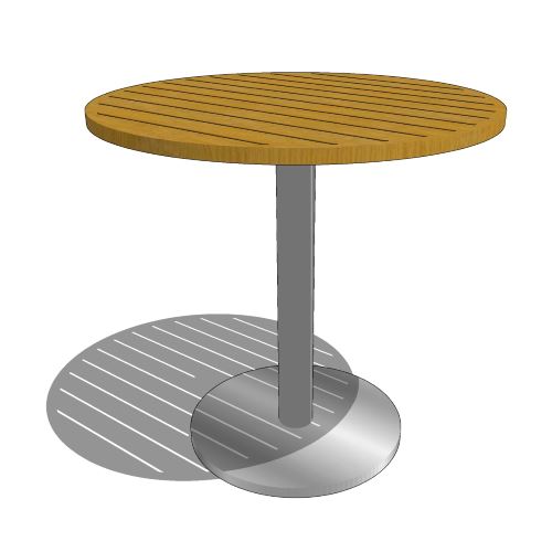 Core Large Round Teak and Stainless Steel Table (#002)