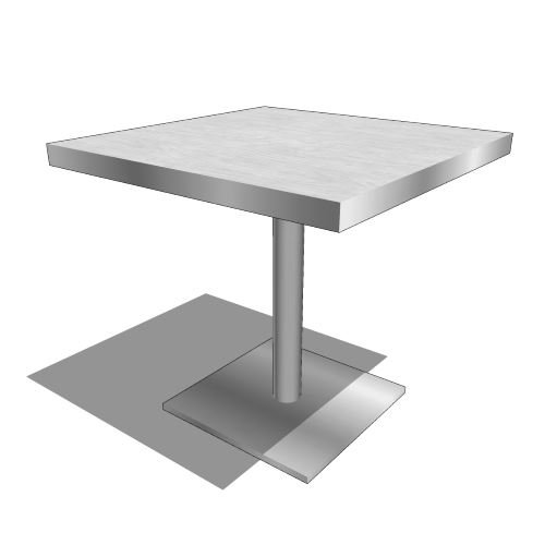 Core Square Massiv Teak and Stainless Steel Table (#006)