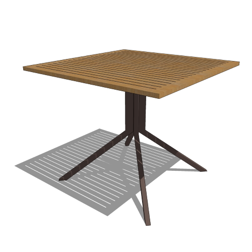 Core Square Teak and Aluminum Table (#008)