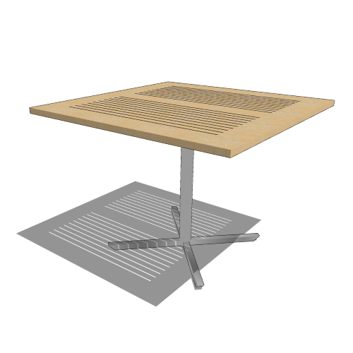 Core Teak Square Pedestal Table (#009)