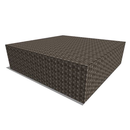 Core Rattan Coffee Table with Tempered Glass Top (#011)