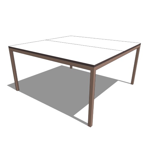 Core Rectangular Fiber and Stainless Steel Raising Coffee Table (#013)