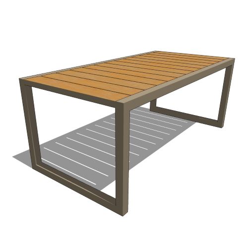 Core Rectangular Teak and Stainless Steel Coffee Table (#015)