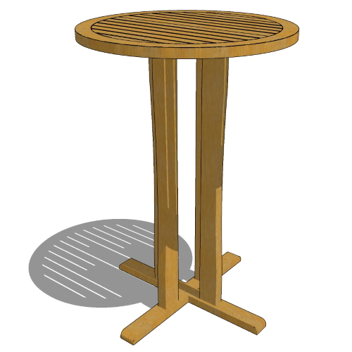 Core Teak 2 Top Round Cocktail Table (#030)
