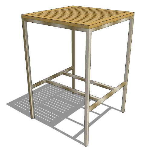 Core Teak and Stainless Steel 2 Top Cocktail Table (#034)