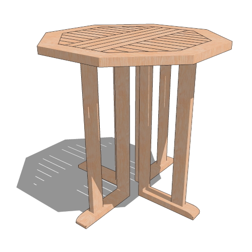 Core Teak Folding Octagon Bar Table (#035)