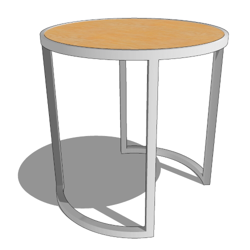 Core Teak and Stainless Steel Round Side Table (#048)