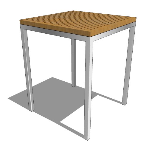Core Teak and Stainless Steel Side Table (#049)