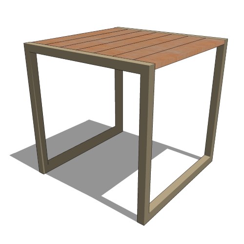 Core Teak and Stainless Steel Side Table (#050)