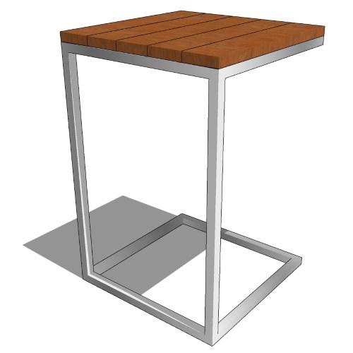 Core Ultimate C Side Table with Teak Top and Stainless Steel (#052)