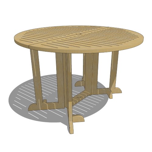 Core Folding Round All Teak Table (#060)