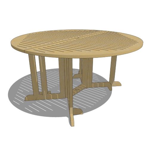Core Folding Round All Teak Table (#061)
