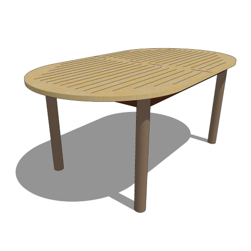 Core Oval Teak Extension Table with Stainless Steel Legs (#063)